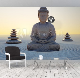 Picture of Abendstimmung mit Buddha-Statue